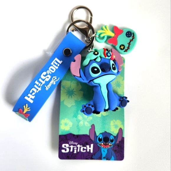 Disney 3D Lilo&Stitch, Stitch Keychain, Scrump Charm Wristlet with Key Ring - Picture 4 of 5
